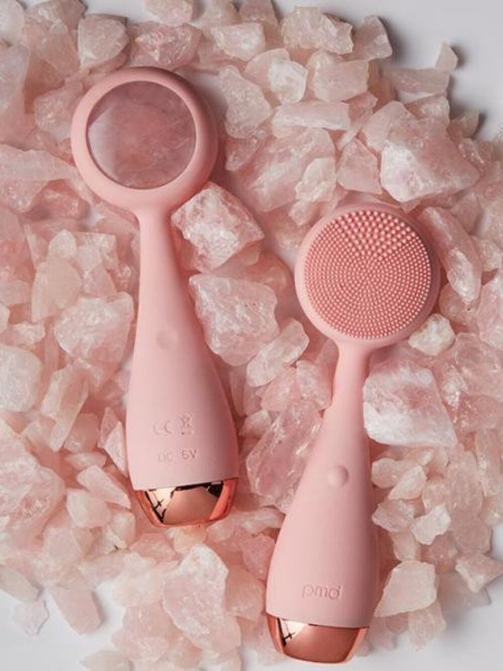 PMD Clean Pro facial cleansing device - rose quartz
